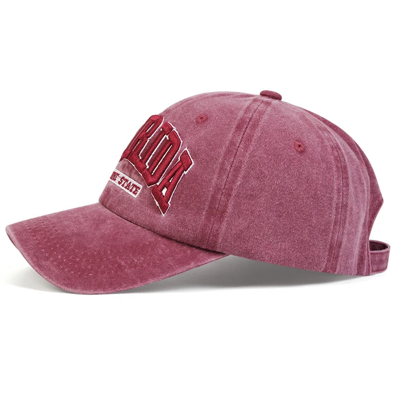Florida Sunshine State Dad Hat - Wine Red