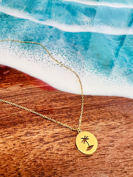 Palm Tree Charm Necklace