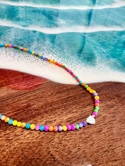 Pearl Heart Beaded Choker