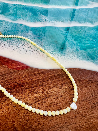 Pearl Heart Beaded Choker