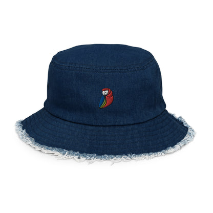 Distressed Denim Bucket Hat